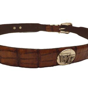 Vintage Wake Forest University Belt/ Brown Leather/ WF Medallions.